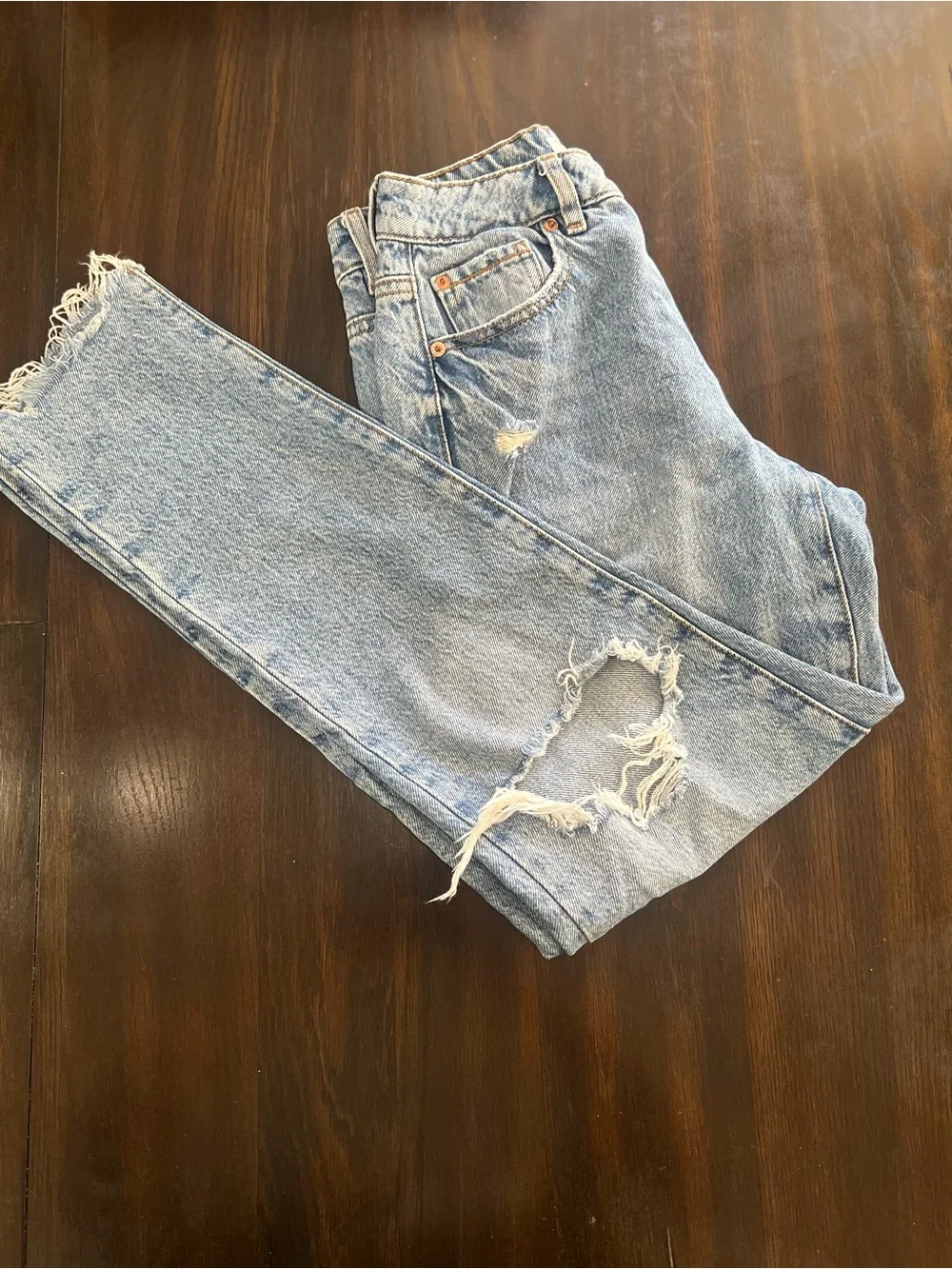 Garage Light Blue Straight Leg Jeans